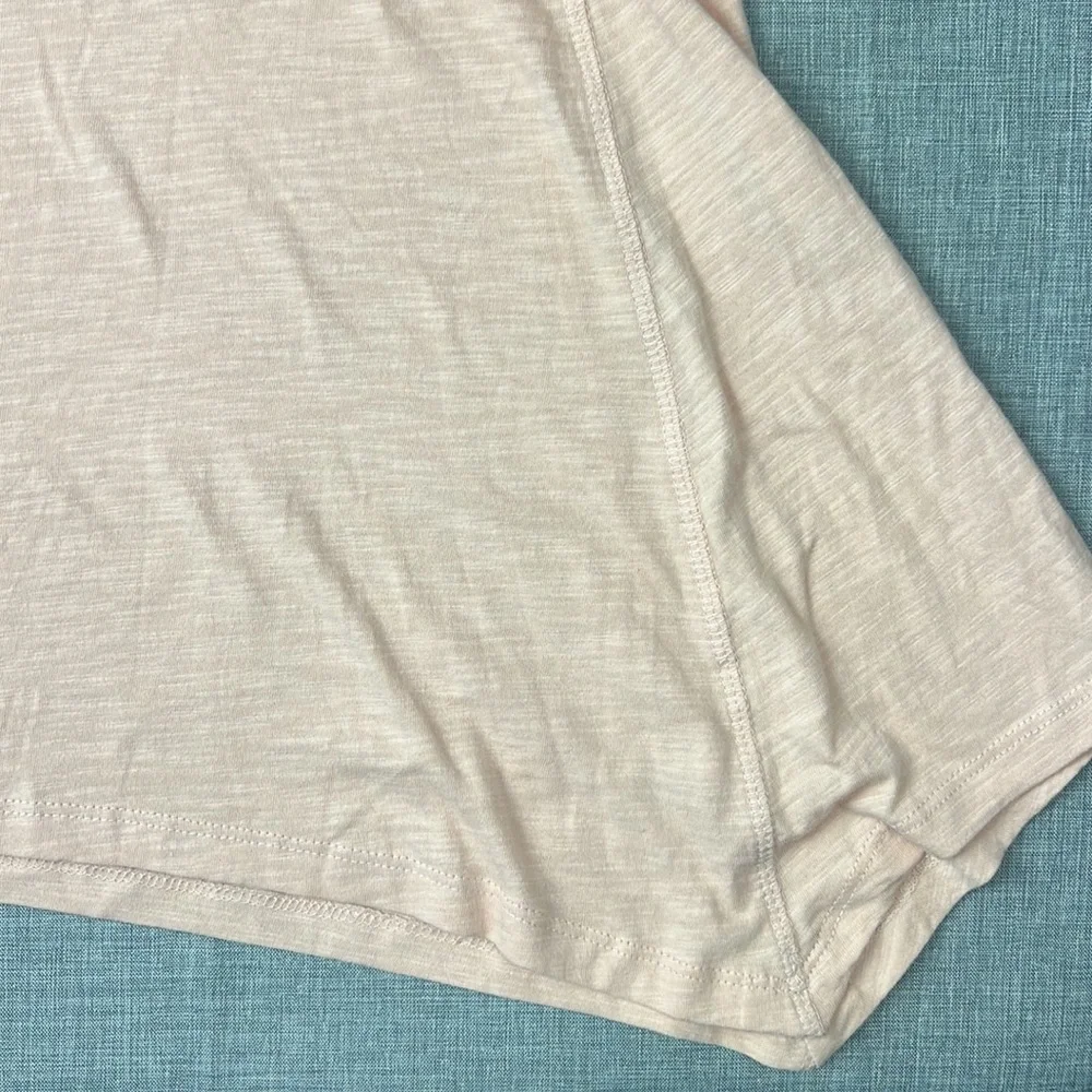 Style & Co Blush Pink Handkerchief Hem Short Sleeve Top Size XL - Picture 4 of 5